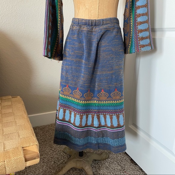 Vintage melansedress sweater skirt set blue brown crown - Picture 10 of 13